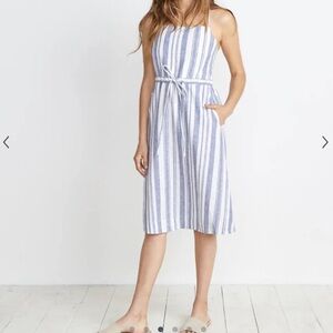Lily Dress in Blue/White Stripe Marine layer Size Small. Pockets!